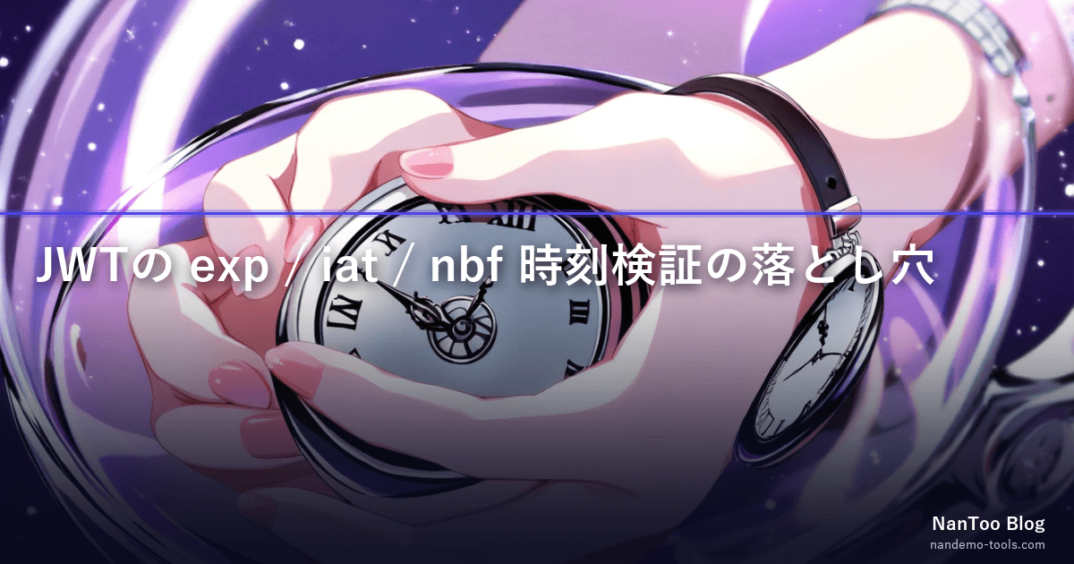JWTの exp / iat / nbf — 実務で引っかかる時刻検証の落とし穴