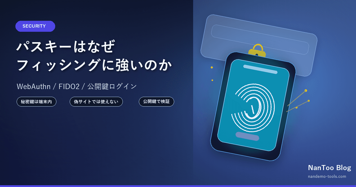 パスキーはなぜフィッシングに強いのか ― WebAuthn / FIDO2 と公開鍵ログインの仕組み